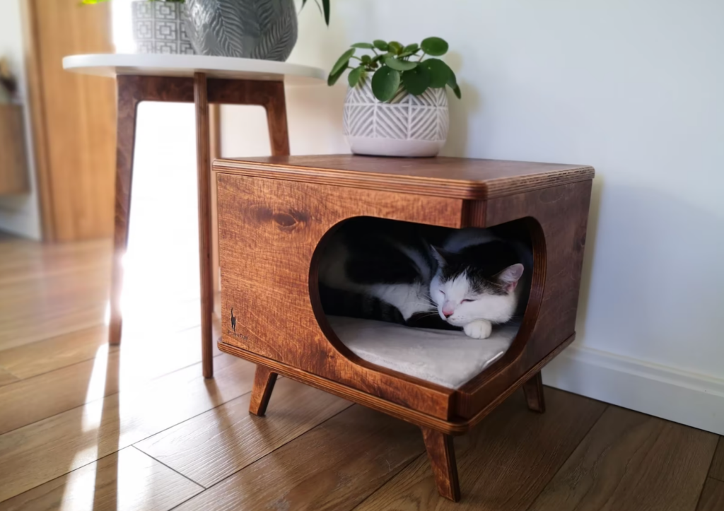 PurrFur Stylish Plywood Midcentury Cat House