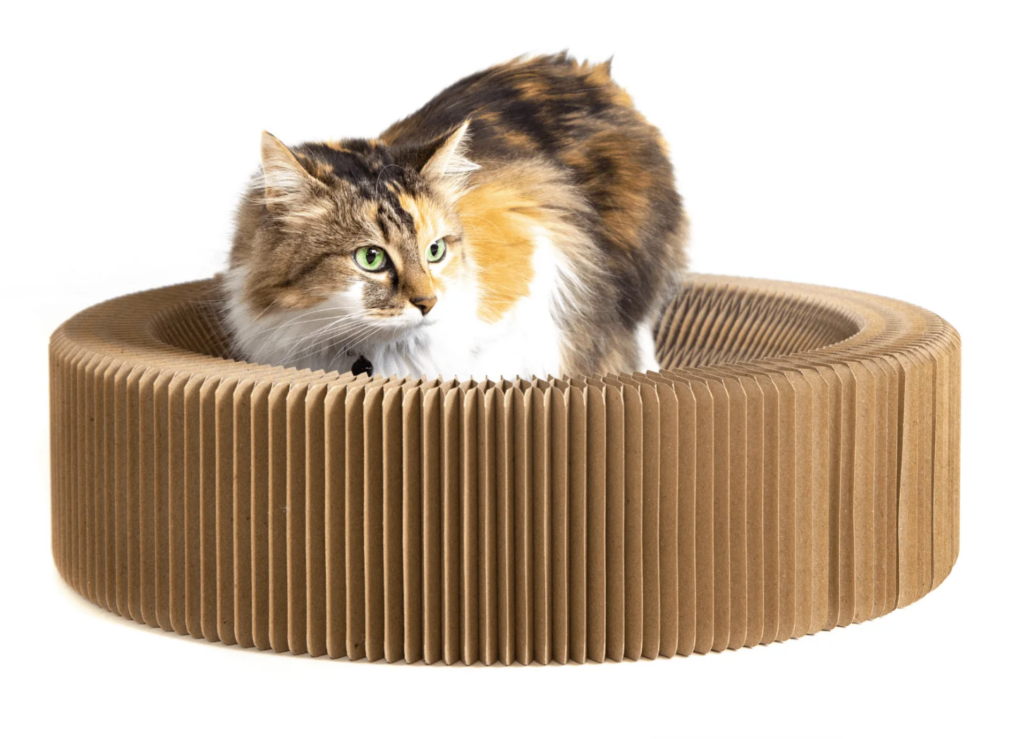 Cat Scratcher Collapsible Lounge, Round Scratching Board & Bed